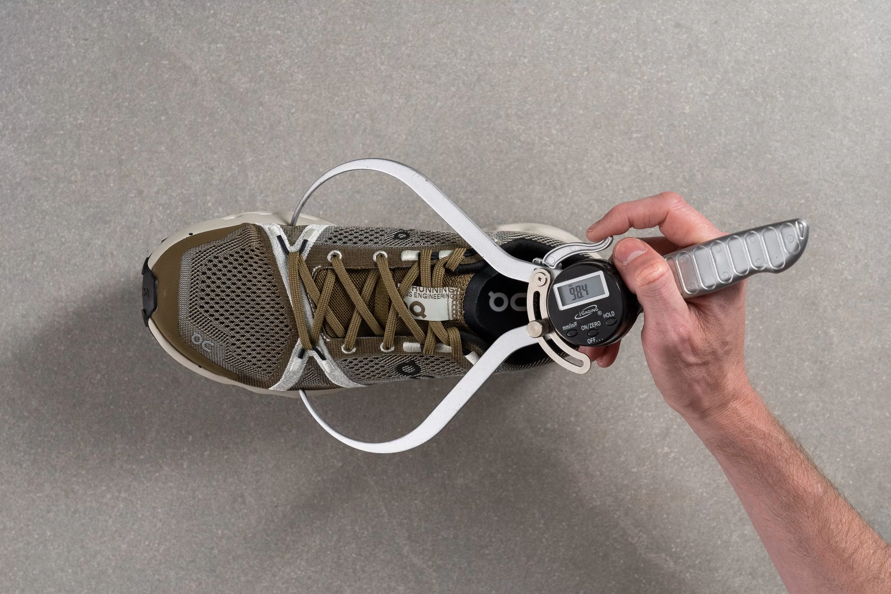 On Cloudsurfer Trail Toebox width at the widest part